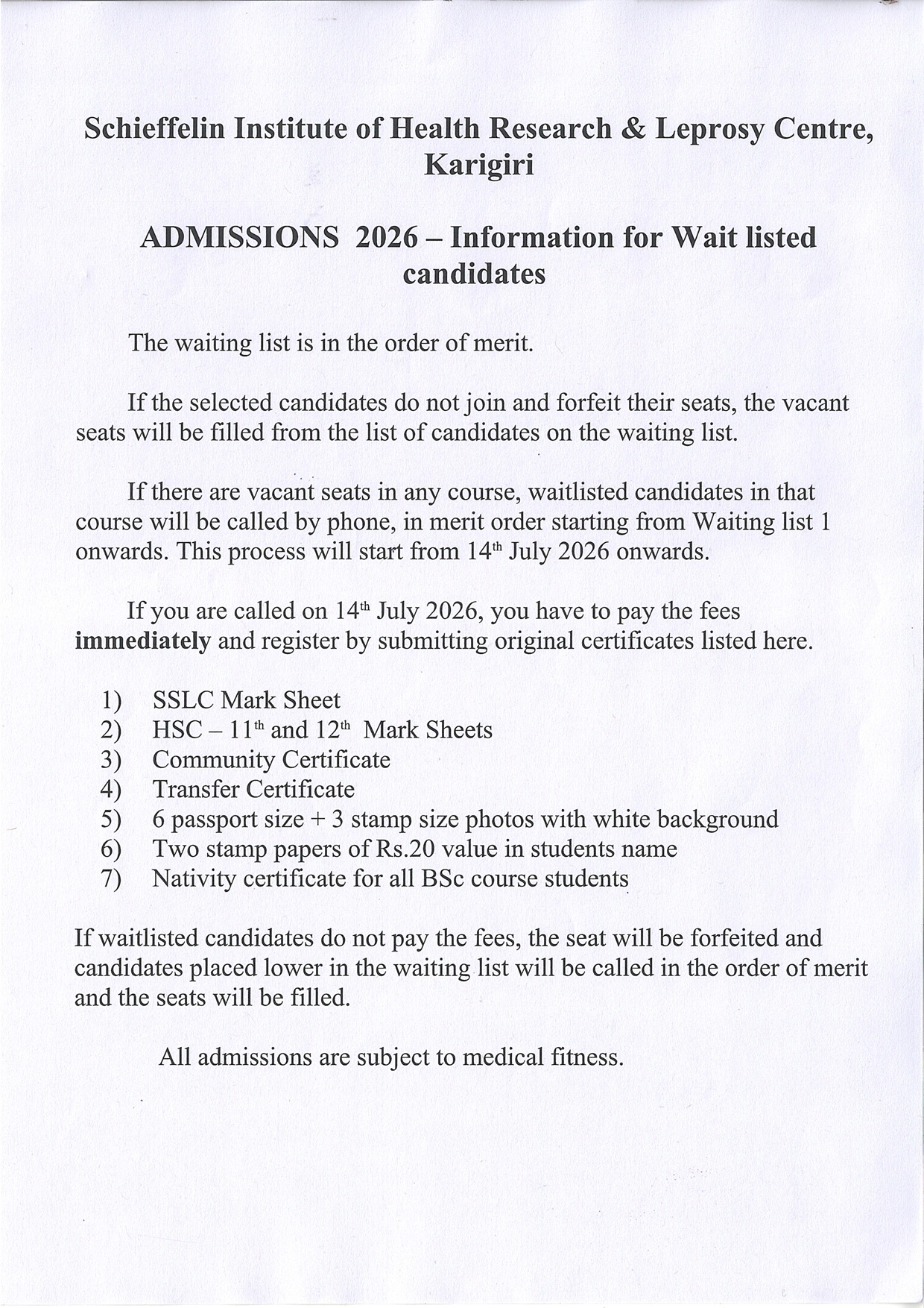 Waiting Info